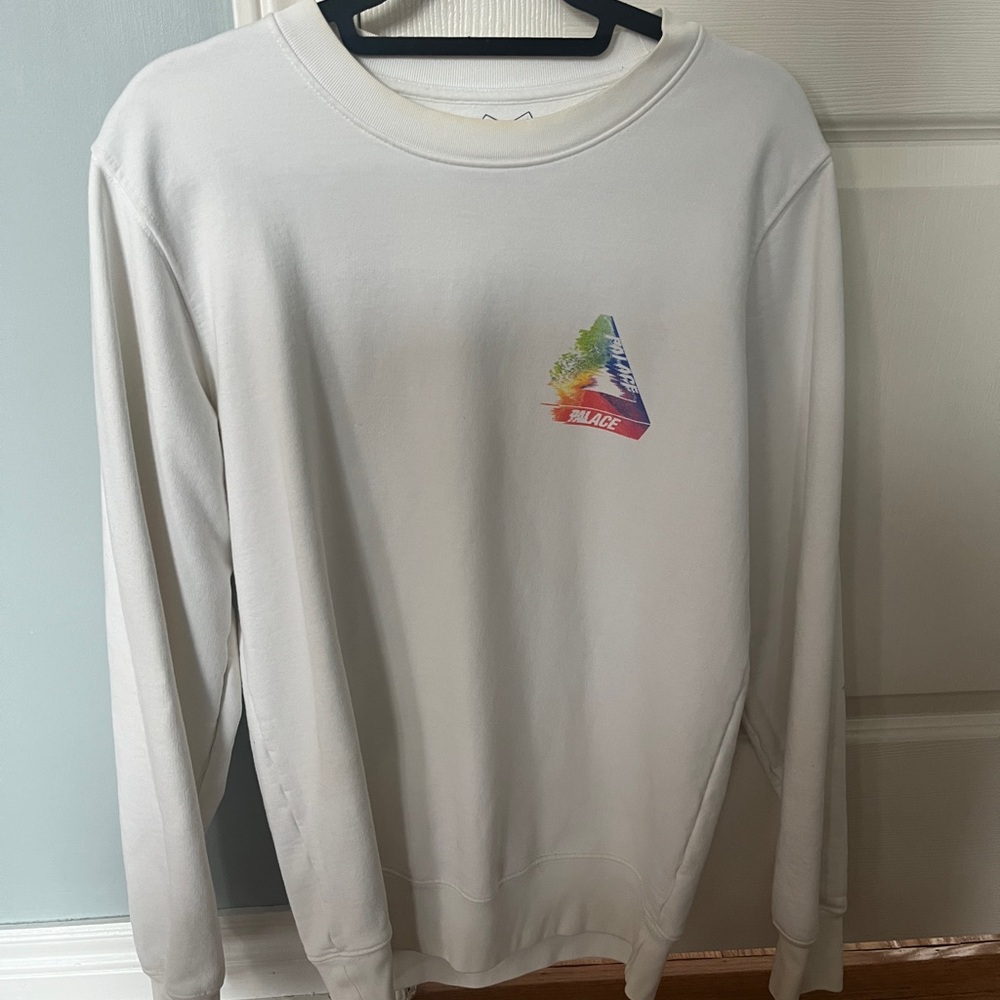 PALACE Tri Smudge Crewneck White